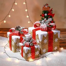 아이스눈꽃 장식용 선물상자 3종 트리꾸미기 소품, 상세페이지 참조