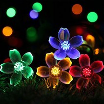 DaiFu LED 벗꽃 트리등 태양열조명 정원등 100구 8가지 램프 모드, 채색 12m 100구