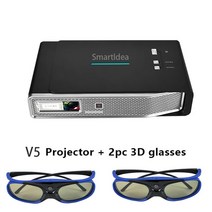 고사양 빔프로젝터 고루멘Smartldea V5 3D 프로젝터 안드로이드 9.0 Wifi 주간 proyector 네이티브 1280*80, 02 V5 2pc 3D glass_04 영국 플러그