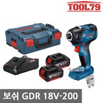 보쉬 GDR18V-200 충전 컴팩트 임팩드라이버 5.0AH 배터리2개 세트, 2개