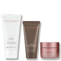 엑스비앙스 Exuviance 스무스 브라이트닝 & 타이즈 히어로즈 스킨케어 여행 세트 클렌저 및 넥 크림 3c