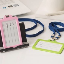 사원증목걸이 어린이 교통 카드 지갑 목걸이 줄 사원증 출입증 신분증 이름표 명찰 케이스, 사원증 세로 블루