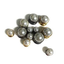 10번 진주 솔트레지 7mm부터15mm 금속장식 가죽공예 악세서리 가방부자재 10개set, 흑진주, 10번 진주솔트 15mm