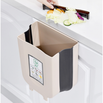 퍼펙트 접이식 음식물 쓰레기통 걸이형 주방 싱크대 분리수거 공간활용, 그레이, 대형