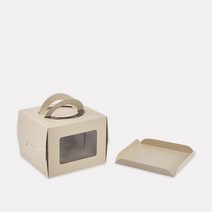 사탕수수 투명창 미니케이크 상자 (대) (받침포함)