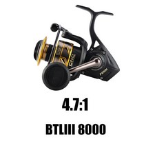 [해외]PENN 브랜드 배틀 III BTL 3000-8000 풀 메탈 바디 스피닝 낚시, BTL III 8000, 6, 협동사