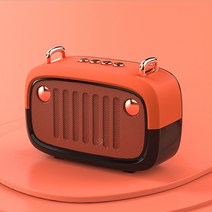 크리에이티브 레트로 BS32D 에어팟 스피커 캐릭터 서브우퍼 아웃도어 카세트 편리한 미니 테이블 스피커, 오렌지