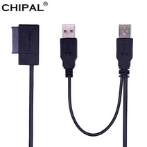 CHIPAL USB 2.0 to 6 7 13Pin 슬림 라인 SATA 케이블 (외부 USB2.0 전원 공급 장치 포함) 노트북 CDROM HDD 캐디 용 DVDROM, 기타 (ae˚) frequ, 01 기타