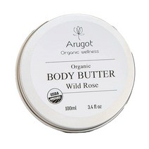 Arugot 유기농 (USDA 인증) 와일드 로즈 천연 영양 바디 버터 이스라엘산 | 행복한 피부를 위한 시어 버터가 함유된 모이스처라이징 크림 - 파라벤 프리 및 비건 친화적