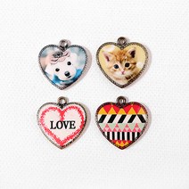 [7025-G]에폭펜던트 하트LOVE 20x20mm 1개