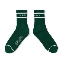 632045 말본 MALBON GOLF 스트라이프 로고 크루 삭스 GREEN STRIPE LOGO CREW SOCKS M3143PSC03GRN, L XL