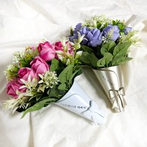 납골당 꾸미기 벽 부착형 납골당 디자인 꽃병 봉안담 봉안당 장식 추모 꽃다발 조화, 하얀색수국, 금색 꽃병