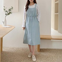 마롱패션 유니크 멜빵 원피스 면 블랙 아이보리