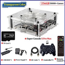 슈퍼 콘솔 X 프로 스 4K HD 듀얼 시스템 아케이 박스 70000 + 클래식 게임 비디오 PSPPS1N64DC 포함, CHINA, 256 wireless white_EU
