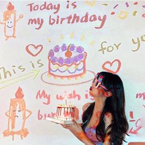 르모트 생일빔 파티빔 생일 파티 용품 축하빔 홈파티 룸 선물 배경 꾸미기 소품, 미니빔+칩 세트, P 55