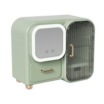명랑한 가게 화장품 정리함 + 충전식 LED 스마트 조명 거울, 랜덤 선물입니다, 2세대 초록색