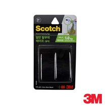 3M 접착식 벨크로테이프 밴드 찍찍이 2.5x30cm 블랙 (1쌍), 1개