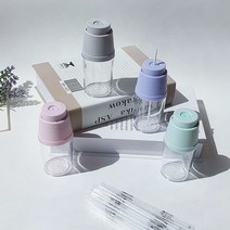 아가프라 요구르트빨대컵+빨대60p 흘림방지, NEW스위티(퍼플+빨대60P)