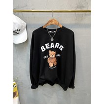 럭키567 / 곰돌이 베어 프린팅 루즈핏 맨투맨티셔츠