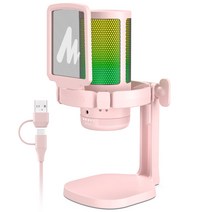 마오노 DM20 방송용 녹음용 USB 스탠드 콘덴서 마이크, 핑크