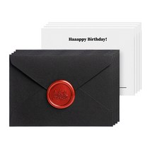 매니토 미니 생일축하 카드 레드 실링 세트 HBD 메세지 기념일, 4개