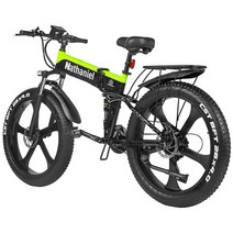 자토바이 전기자전거 (EU 재고) 전기 자전거 1000W 48V 남자 26 "접이식 4.0 지방 타이어 ebike 눈 전, 07 17Ah Green, 한개옵션1