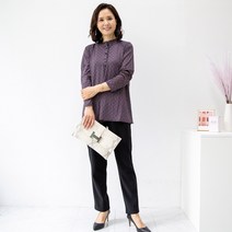 엄마옷마미소 프릴단추차이나 반집업 셔츠 블라우스 5060중년여성 나염티셔츠 빅사이즈 긴팔 스판 할머니옷