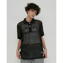 헤지스레이디스 [22SS] [WEHOURS]블랙 단색 면혼방 반팔카라티셔츠 HSTS2BH54BK 128005