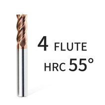 TYTURE 카바이드 플랫 엔드 밀 금속 커터 텅스텐 스틸 CNC 밀링 HRC55/65, [02] d1.5xD4x50L, [04] HRC55 4F