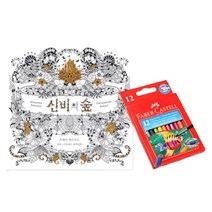 신비숲 컬러링북 수채색연필 미니12세트 그리기 그림 선명함 놀이치료 발림성 감성 칠하기