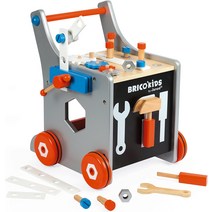 Janod Brico 39 kids 마그네틱 DIY 트롤리 26가지 액세서리가 있는 워커 18개월 이상 J06478, 한개옵션0