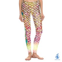 축제 공연 소품 패션 높은 허리 다채로운 인어 물고기 비늘 스키니 스판덱 바지 실행 레깅스 여성, XL, KDK1823