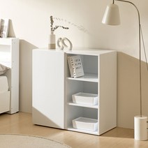 [4천원 즉시할인]장인가구 밀튼 LPM 3단 800 다용도수납장(오픈수납형), 화이트