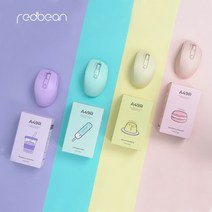 레드빈 리유저블 C타입 충전식 무소음 멀티페어링 블루투스 무선 마우스 A49R, 캔디바소다