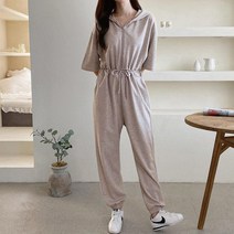 [세인트이브] 트랜드를 입다 후드 앞지퍼 점프수트