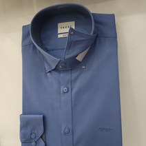 예작 예작 22F/W 네이비 솔리드 배색/스냅단추 슬림핏 긴팔셔츠 YJ2FBS152NY