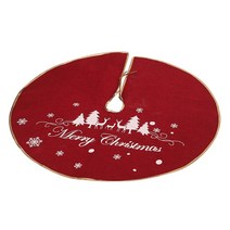 크리스마스 장식 나무 치마 39 인치 메리 크리스마스 엘크 소박한 나무 치마 크리스마스 장식 실내 야외, 진한 빨간색