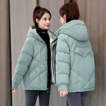 숏 여성 경량 패딩 GRELLER-후드 다운 코튼 파카 자켓 및 코트 여성용 신제품 가을 겨울