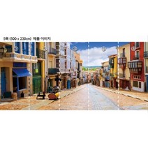 Bj그림벽지 고급 실크벽지 AT1132428 모던 도시 해외 유럽풍 뮤럴벽지 고품질의 친환경 벽화벽지 원하는 이미지 (내사진) 제작 가능, 고급 실크벽지 : 5폭 (500cm x 230cm)