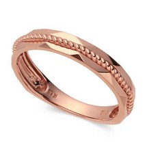 [비앤비골드] 14K 각면 밴드 로프 체인 반지 NPW34953