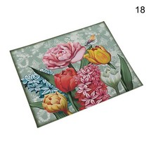 유리컵 하이볼 시크 플레이스 매트 42x32CM 데쿠파주 스탬페리아 리넨 테이블 장 빈티지 플라워 코스터 패드 보울 커피 컵, [18] 하늘색