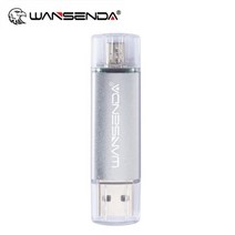 usb WANSENDA USB 플래시 드라이브 OTG 펜드라이브 256GB 128GB 64GB 32GB 16GB 2-in-1 메모리 스틱 디스크 10 개/로트, 4GB_Silver