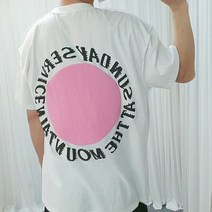 남녀공용 오버 썬데이 발포나염 박스 반팔티