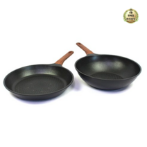 라이브잇 키친아트 IH모던 후라이팬 2종 세트, 11세트, 프라이팬 28cm + 궁중팬 28cm, 블랙