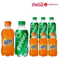 환타오렌지&칠성사이다 300ml X 각3개(총6개) 탄산음료 청량음료 미니펫 미니탄산 편의점 음료수, 6개