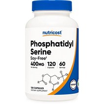 Nutricost 포스파티딜세린 400mg 120캡슐 수험생 뇌영양 기억력 미국직수입, 1개