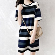 배색스트라이프원피스