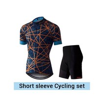 Phtxolue 남자 사이클링 세트 의류 도로 자전거 착용 통기성 자외선 방지 MTB 의류 반팔 저지, M, Cycling Set
