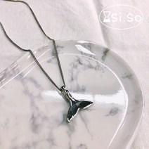 [시소] 고래 꼬리 목걸이/써지컬스틸 925실버