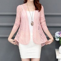 여성 여름 할로우 카디건 셔츠 Sunproof 블라우스 Boho 탑스 비치 레이스 쉬폰 선 스크린 아웃웨어 캐주얼 긴팔 코트, XL
